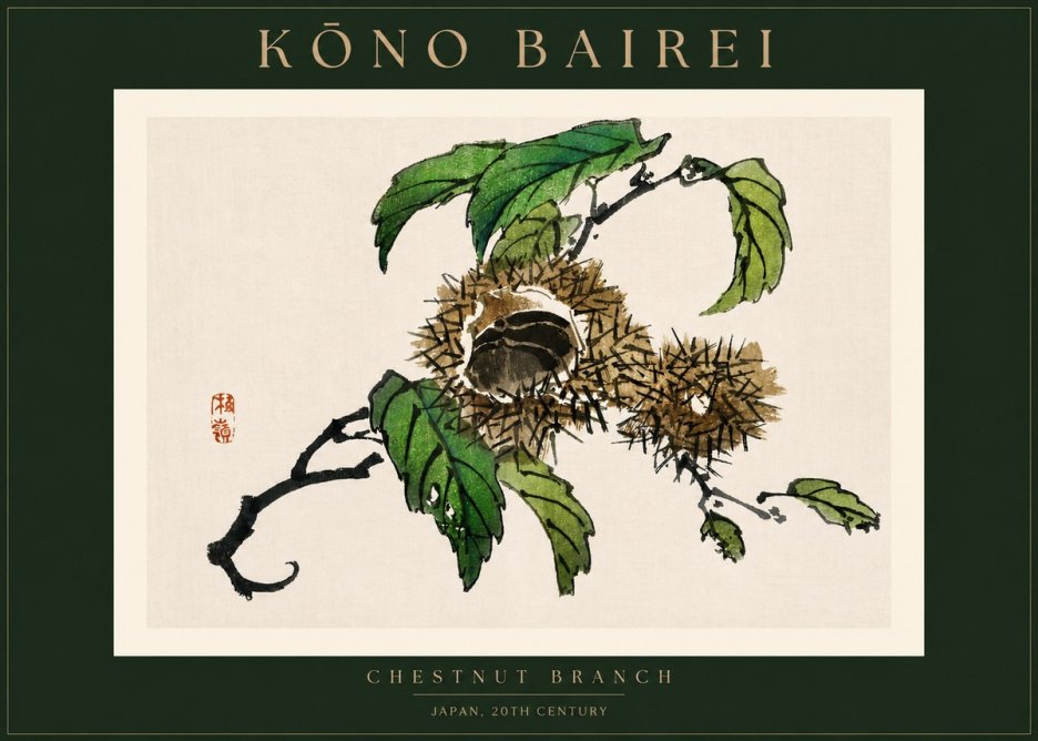 Kōno Bairei Chestnut Branch No2 - Plakat
