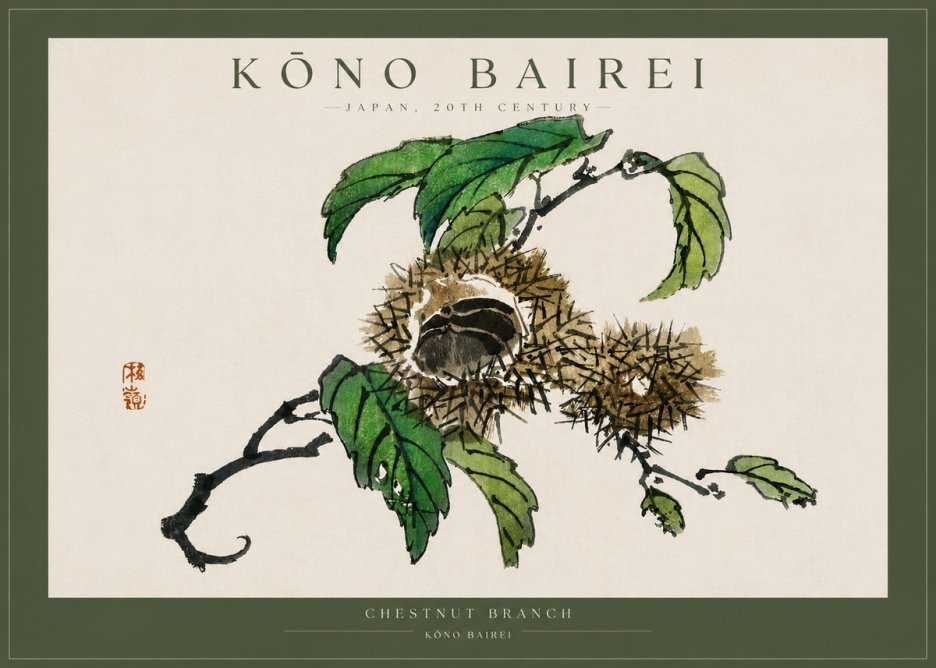 Kōno Bairei Chestnut Branch No4 - Plakat