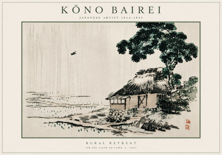 Kōno Bairei Rural Retreat No6 - Plakat