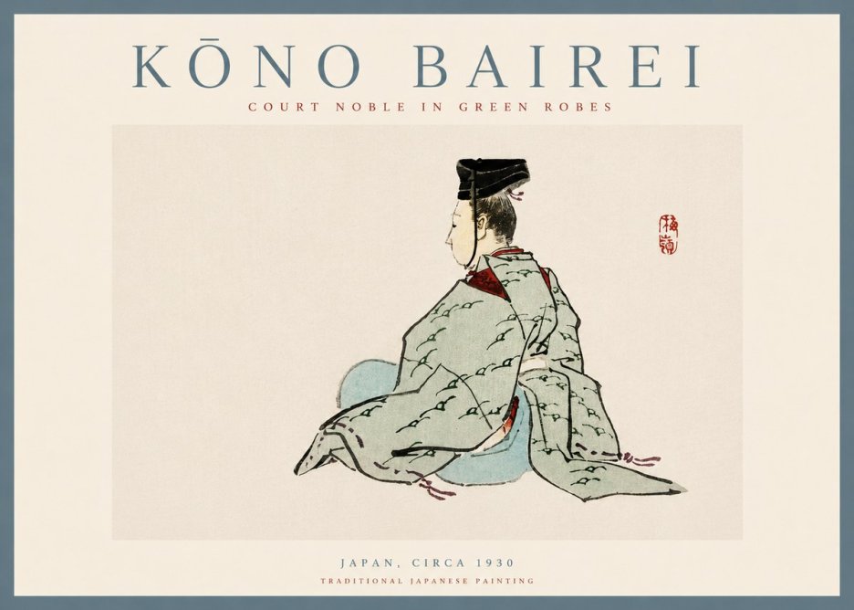 Kōno Bairei Court Noble in Green Robes No3 - Plakat