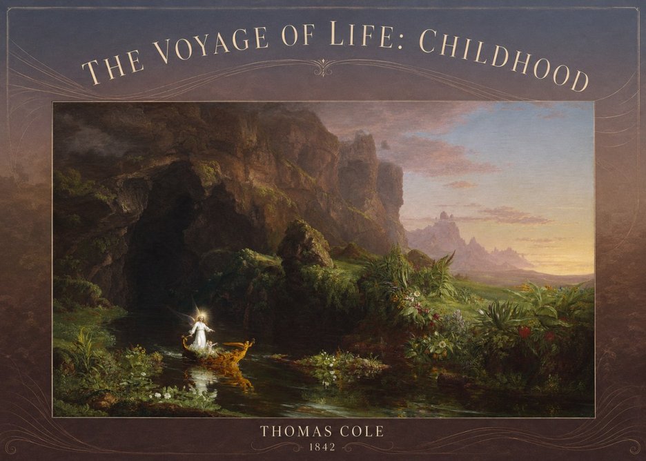 Thomas Cole The Voyage of Life: Childhood I No3 - Plakat