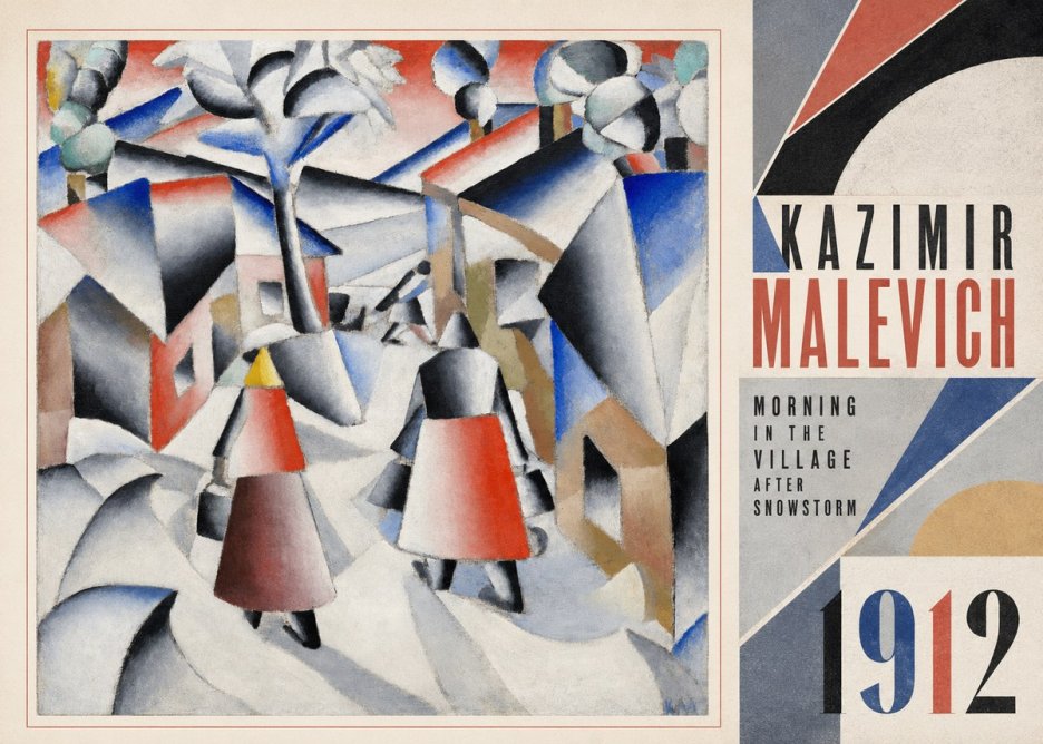Kazimir Malevich Morning in the Village After Snowstorm No3 - Plakat