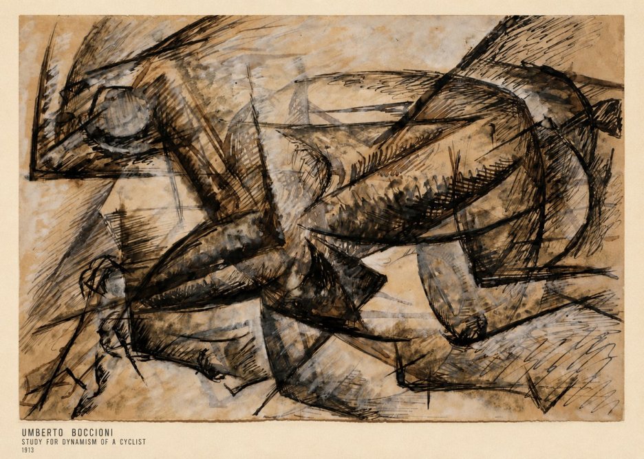 Umberto Boccioni Study for Dynamism of a Cyclist No5 - Plakat