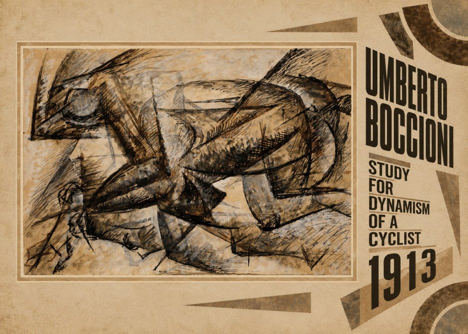 Umberto Boccioni Study for Dynamism of a Cyclist No6 - Plakat