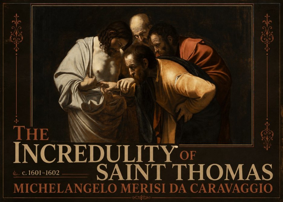 Michelangelo Merisi da Caravaggio The Incredulity of Saint Thomas III No3 - Plakat