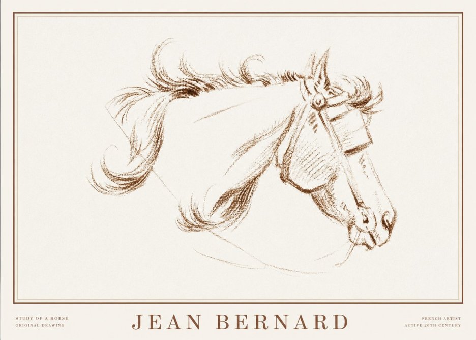 Jean Bernard Study of a Horse I No2 - Plakat