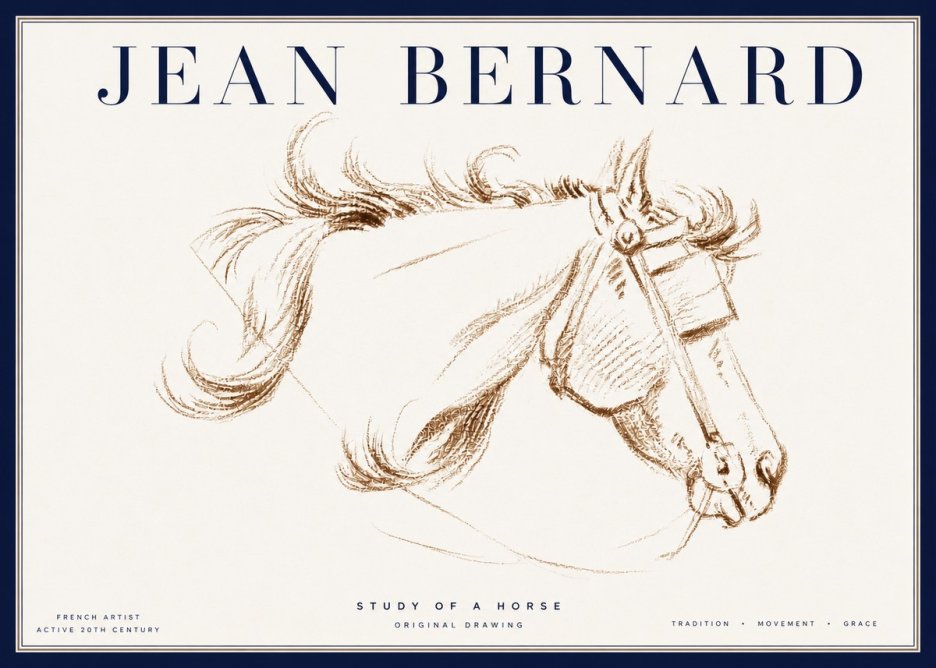 Jean Bernard Study of a Horse I No4 - Plakat