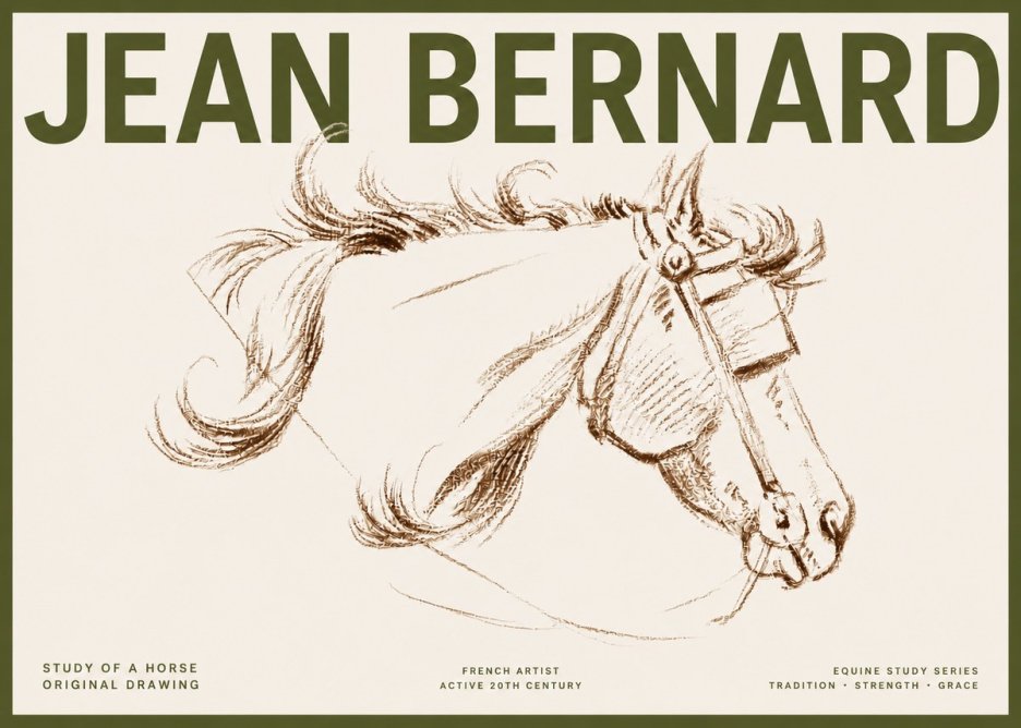 Jean Bernard Study of a Horse I No5 - Plakat