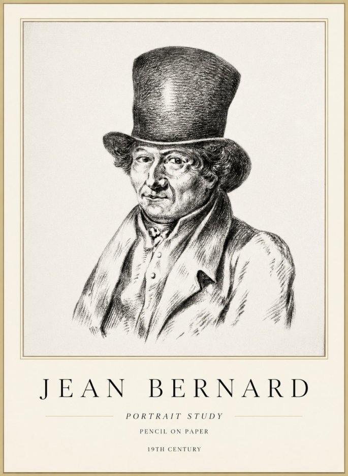 Jean Bernard Portrait Study of a Gentleman No3 - Plakat