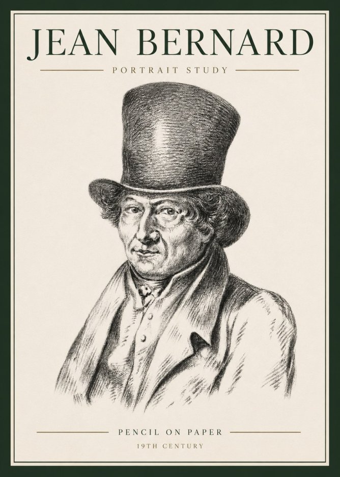 Jean Bernard Portrait Study of a Gentleman No6 - Plakat