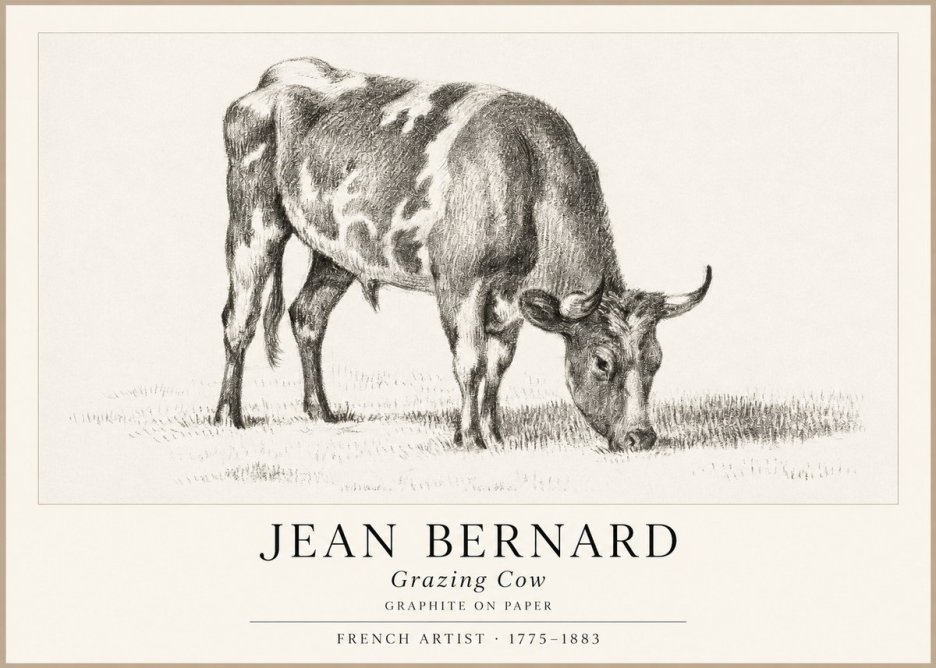 Jean Bernard Grazing Cow I No1 - Plakat