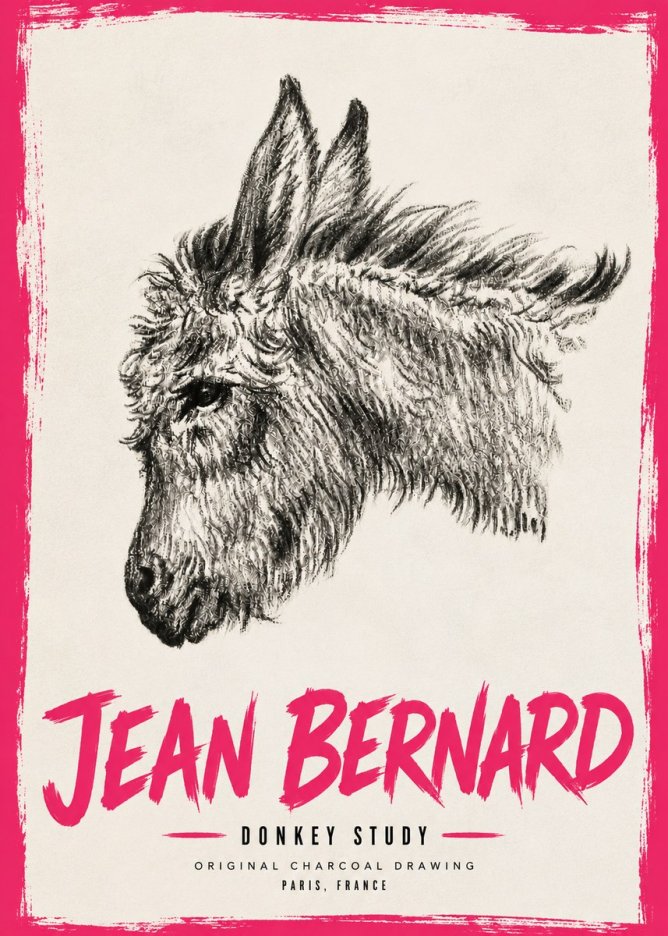 Jean Bernard Donkey Study I No6 - Plakat