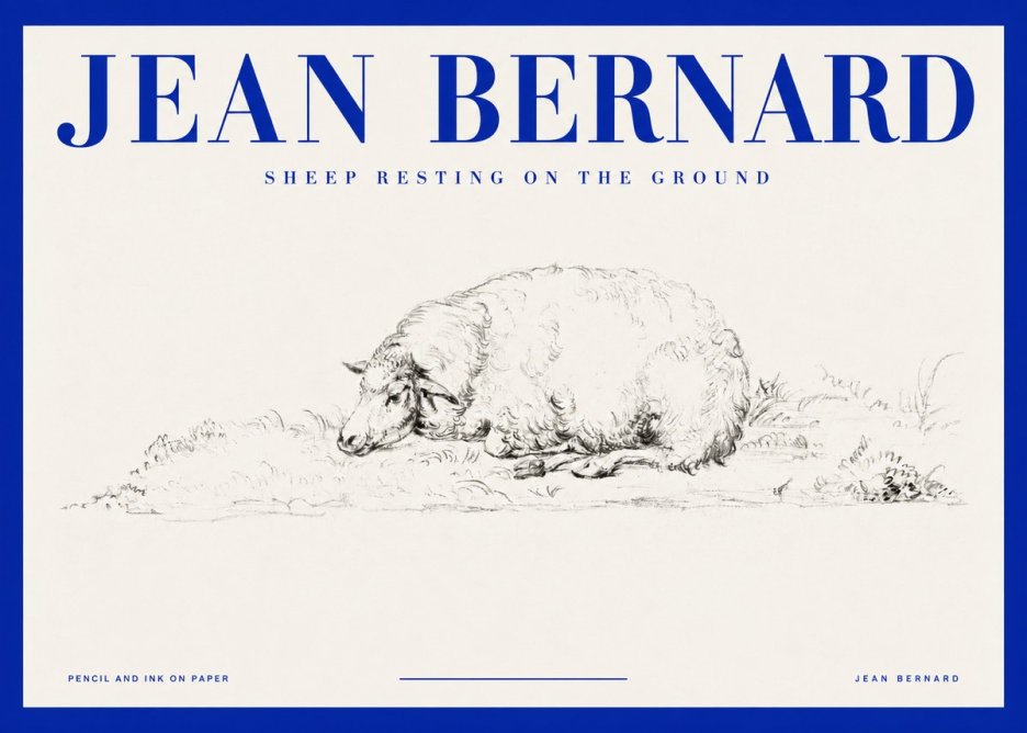 Jean Bernard Sheep Resting on the Ground No2 - Plakat