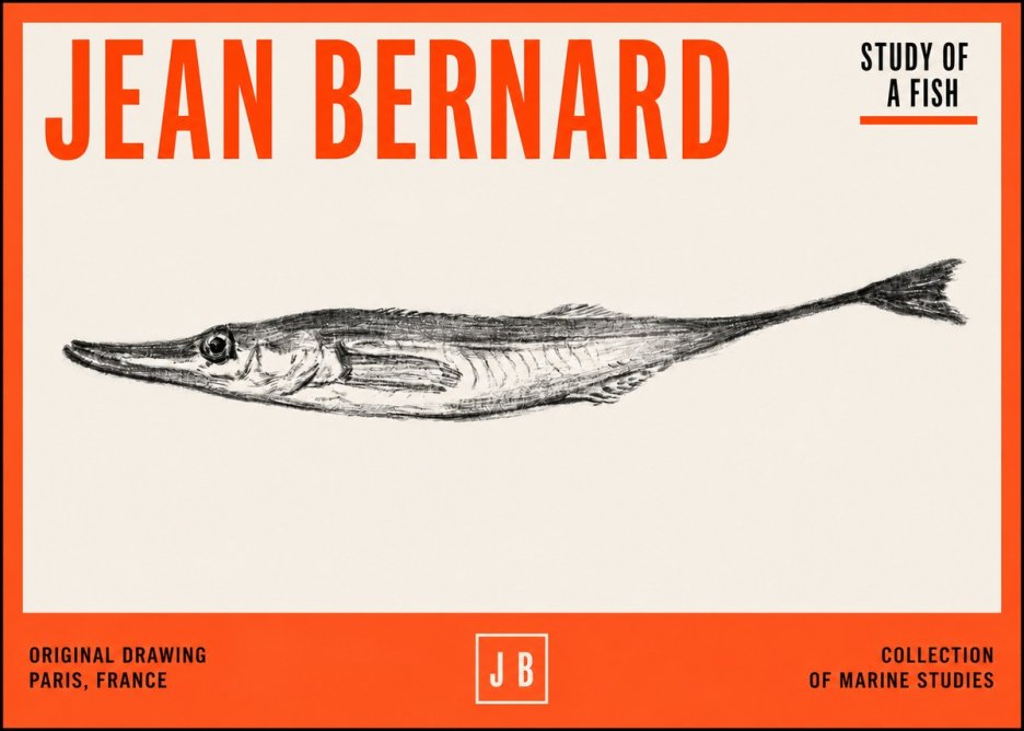 Jean Bernard Study of a Fish I No2 - Plakat