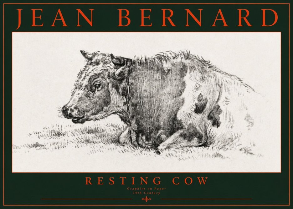 Jean Bernard Resting Cow I No2 - Plakat