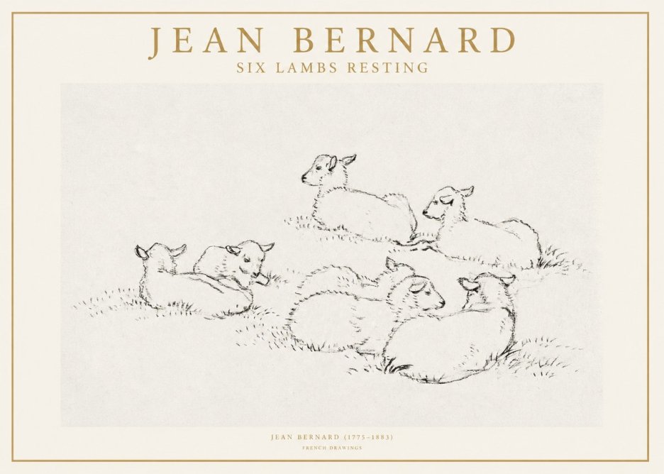 Jean Bernard Study of Lambs No2 - Plakat