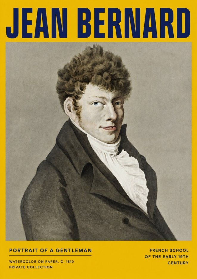 Jean Bernard Portrait of a Young Man No4 - Plakat