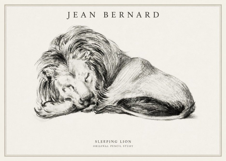 Jean Bernard Sleeping Lion No1 - Plakat