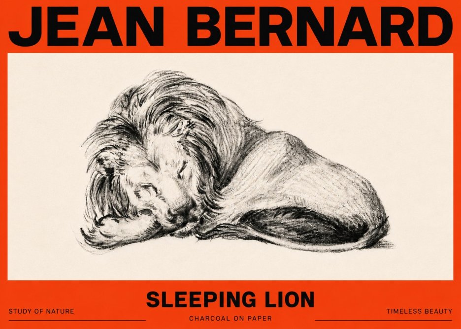 Jean Bernard Sleeping Lion No6 - Plakat