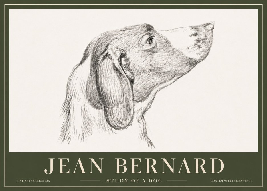 Jean Bernard Study of a Dog I No5 - Plakat