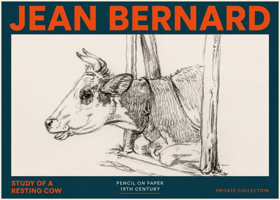 Jean Bernard Study of a Resting Cow II No5 - Plakat