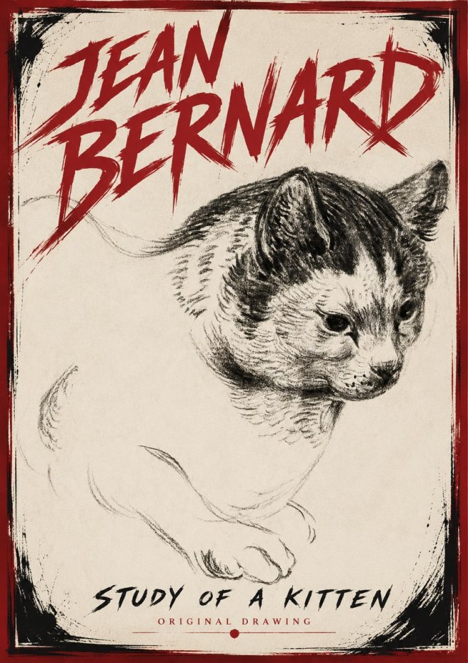 Jean Bernard Study of a Kitten I No6 - Plakat