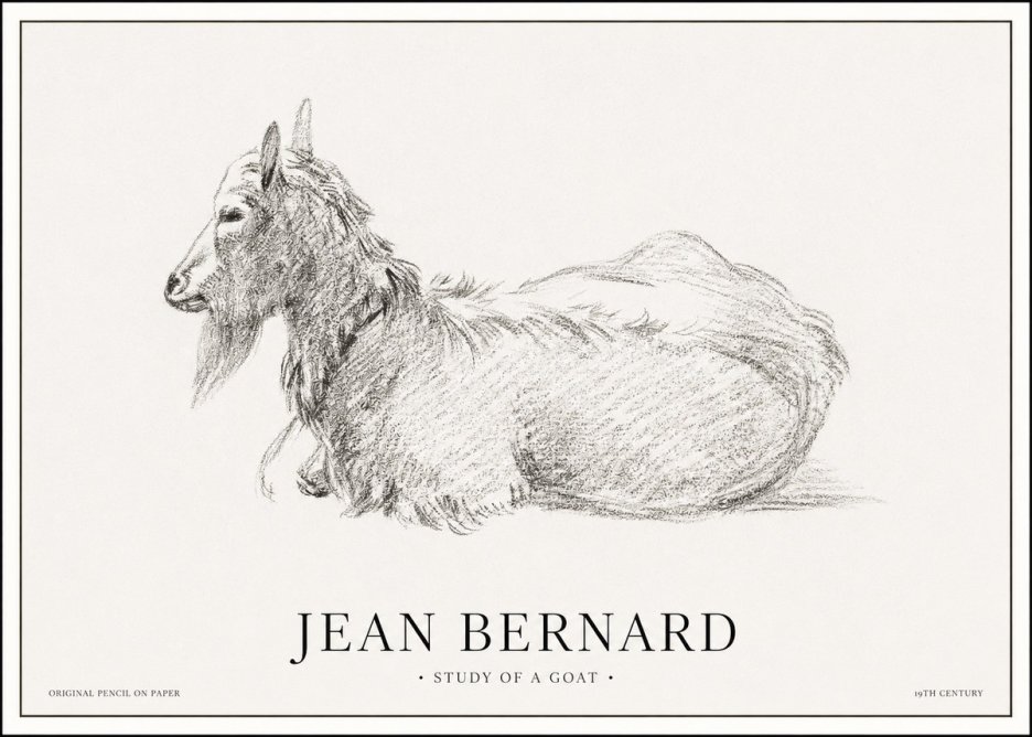 Jean Bernard Study of a Goat I No1 - Plakat