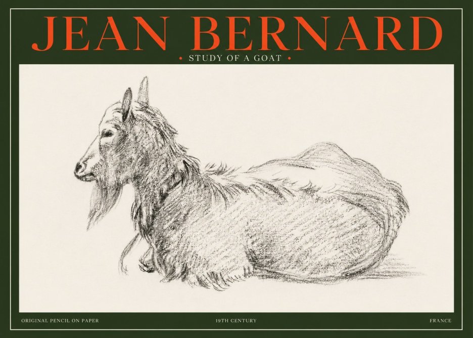 Jean Bernard Study of a Goat I No3 - Plakat