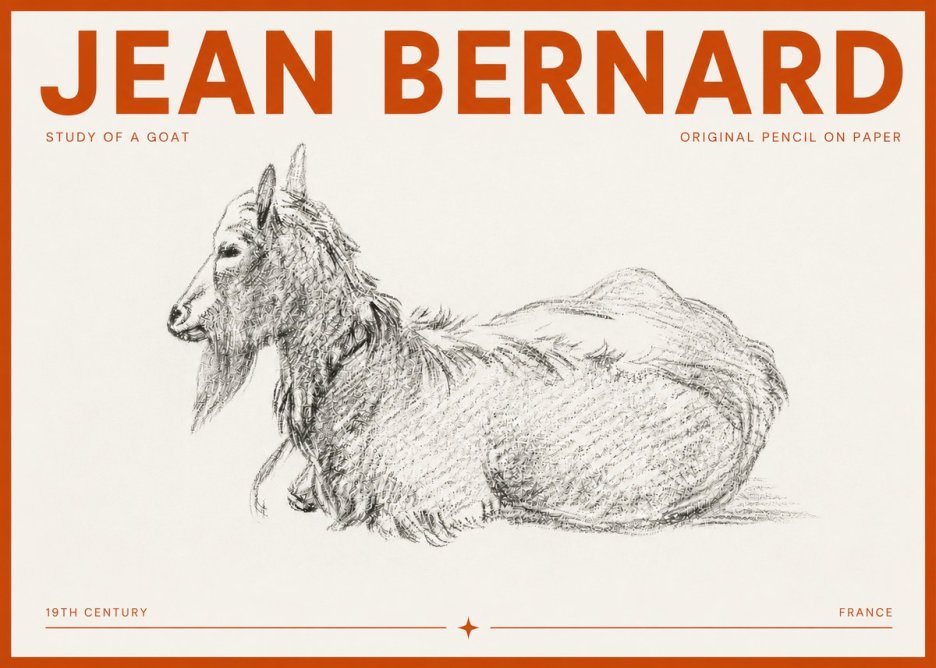 Jean Bernard Study of a Goat I No5 - Plakat