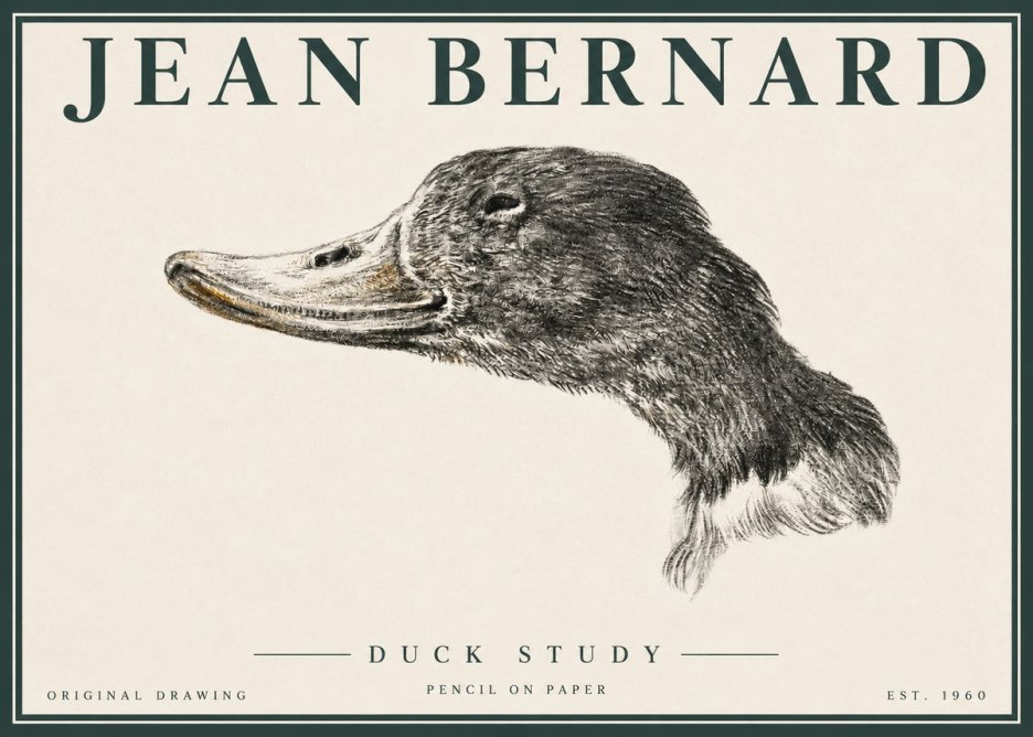 Jean Bernard Study of a Duck No4 - Plakat