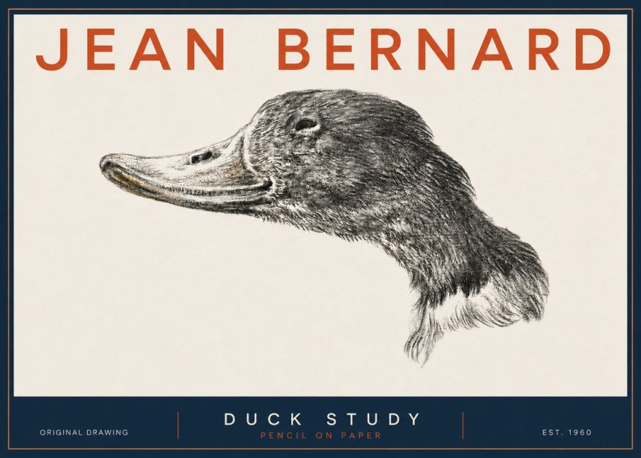 Jean Bernard Study of a Duck No5 - Plakat