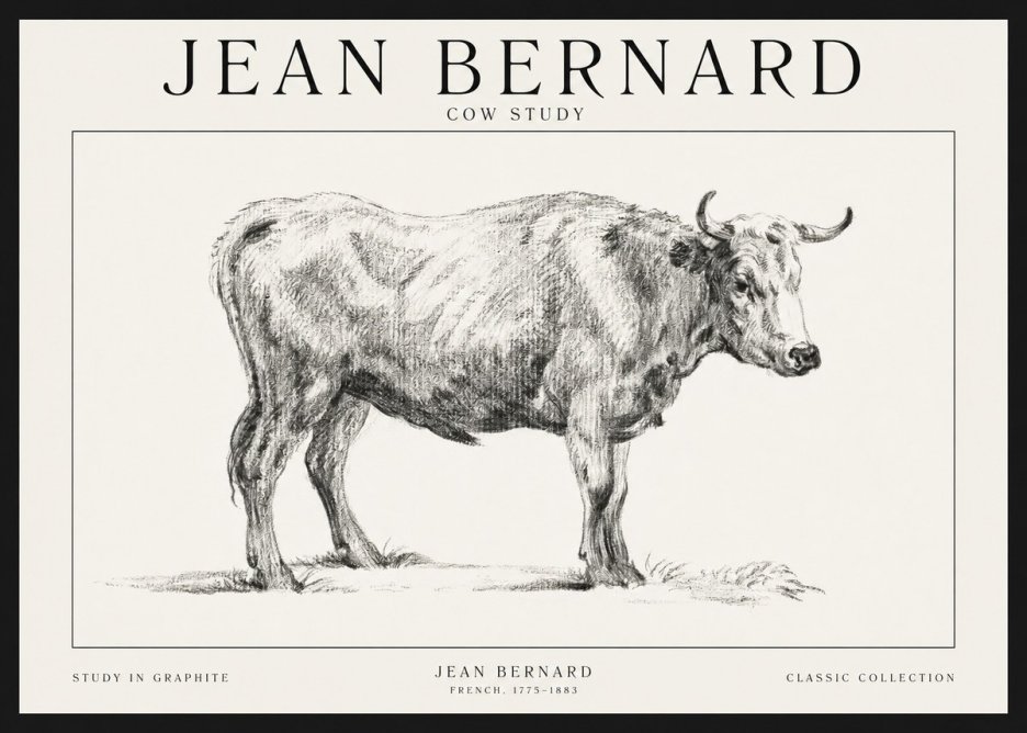 Jean Bernard Cow Study No1 - Plakat