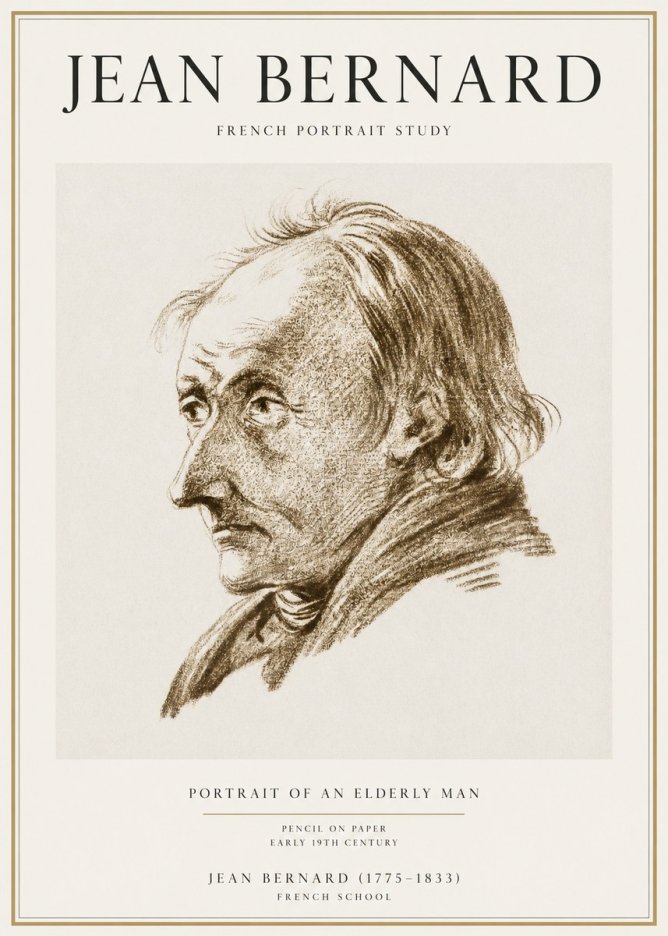 Jean Bernard Portrait of an Elderly Man No1 - Plakat