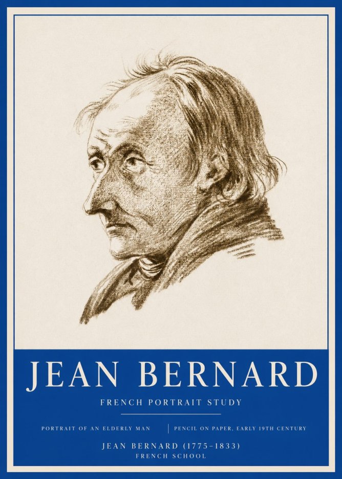 Jean Bernard Portrait of an Elderly Man No2 - Plakat