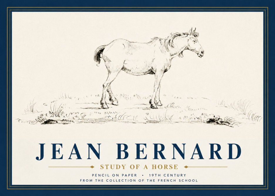 Jean Bernard Study of a Horse IV No4 - Plakat