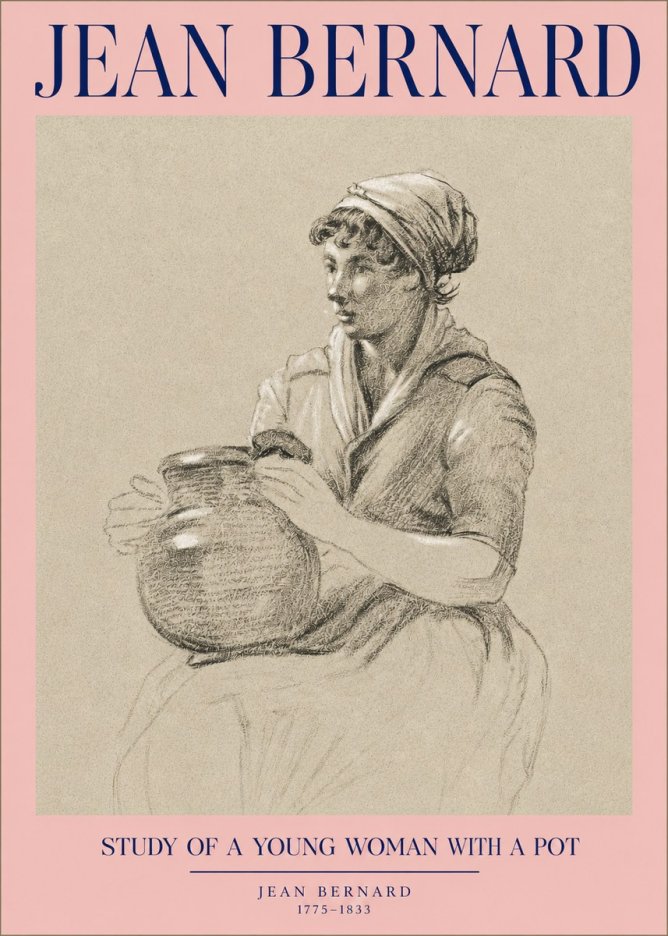 Jean Bernard Study of a Young Woman with a Pot No2 - Plakat