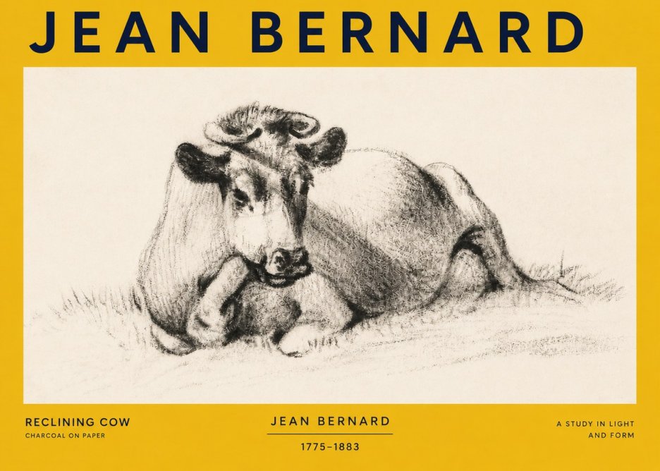 Jean Bernard Reclining Cow I No3 - Plakat