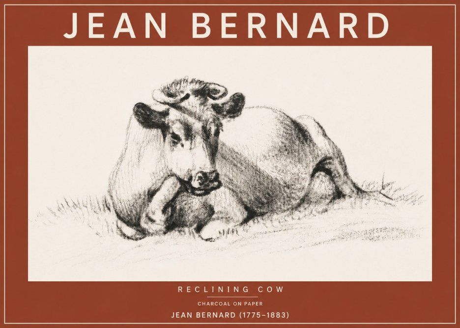 Jean Bernard Reclining Cow I No4 - Plakat