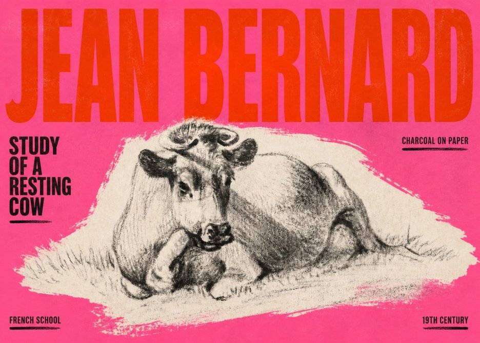 Jean Bernard Reclining Cow I No6 - Plakat