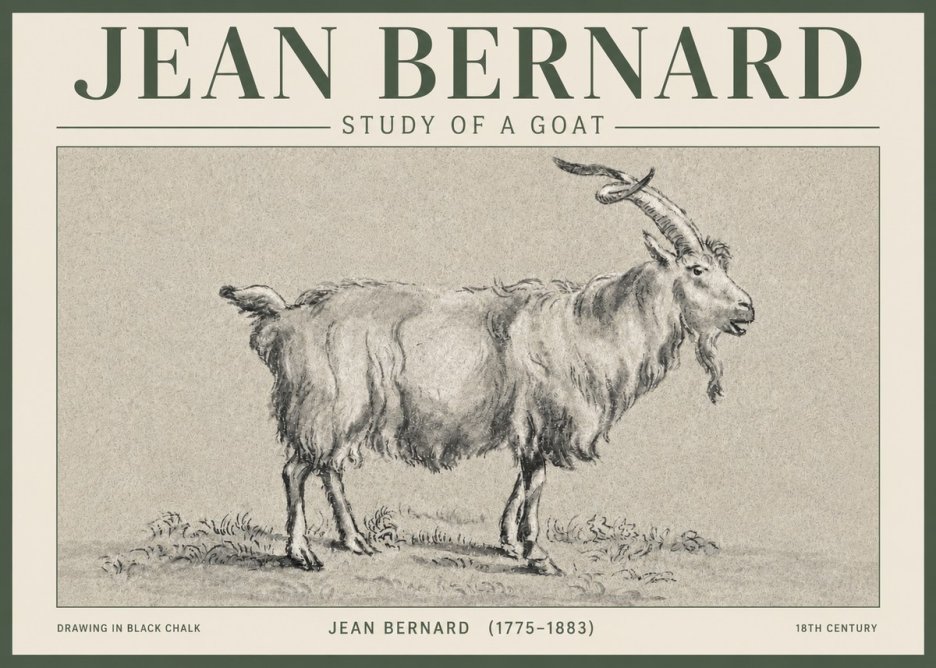 Jean Bernard Study of a Goat II No3 - Plakat