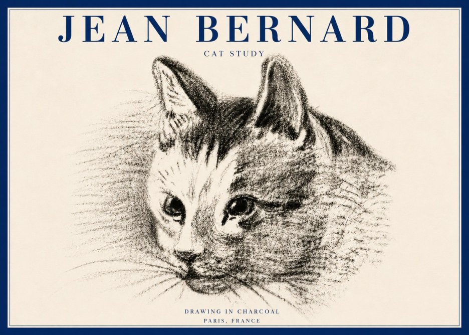 Jean Bernard Cat Study III No6 - Plakat