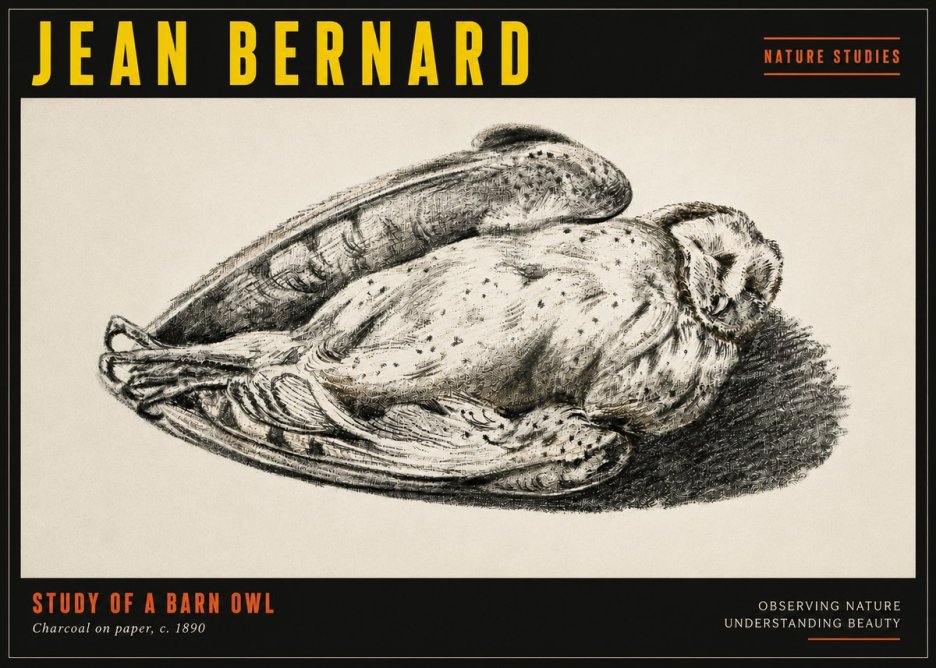 Jean Bernard Sleeping Owl No5 - Plakat
