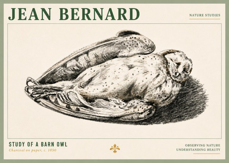 Jean Bernard Sleeping Owl No6 - Plakat