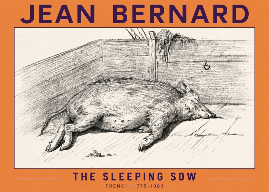 Jean Bernard The Sleeping Sow No2 - Plakat
