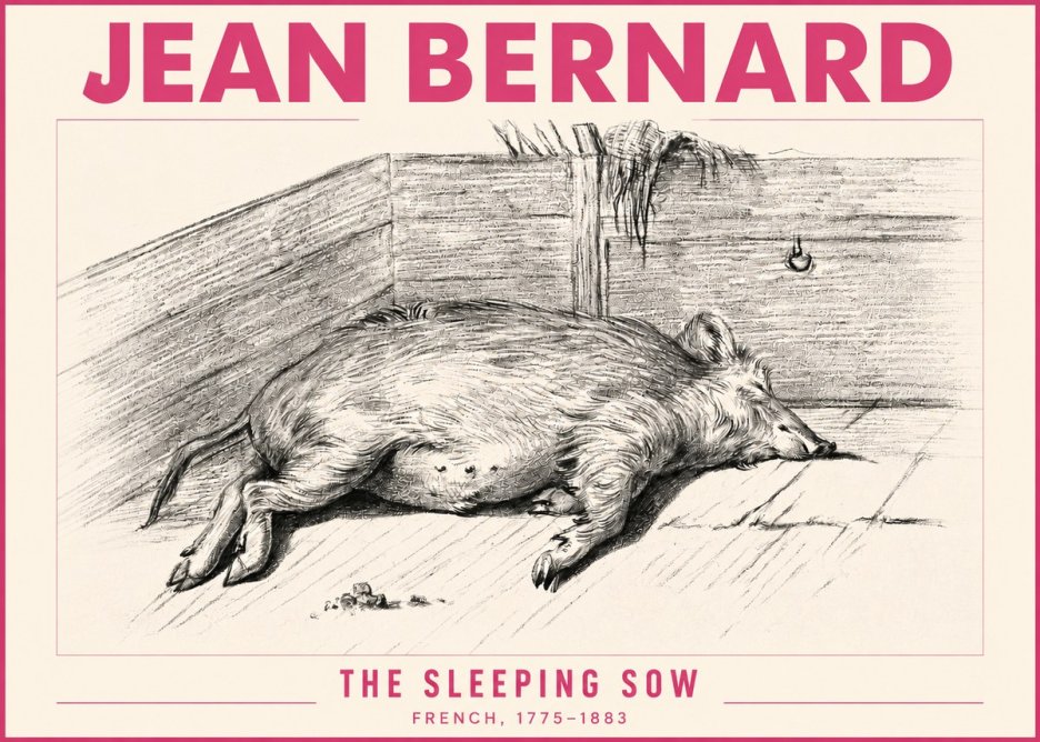 Jean Bernard The Sleeping Sow No3 - Plakat