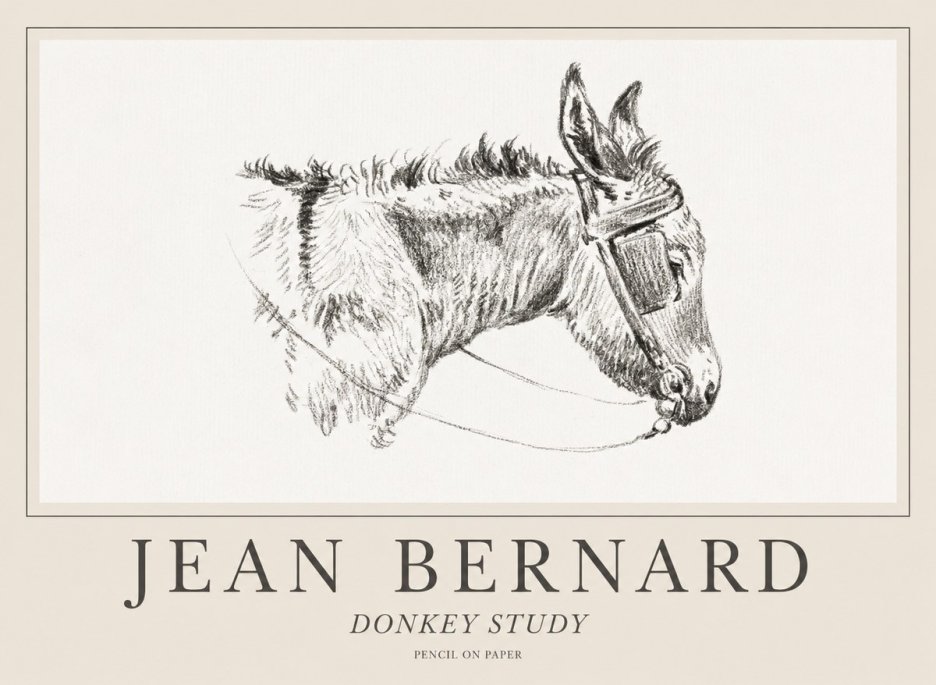 Jean Bernard Donkey Study II No1 - Plakat
