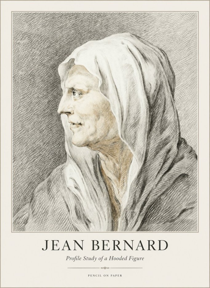 Jean Bernard Profile Study of a Hooded Figure No1 - Plakat