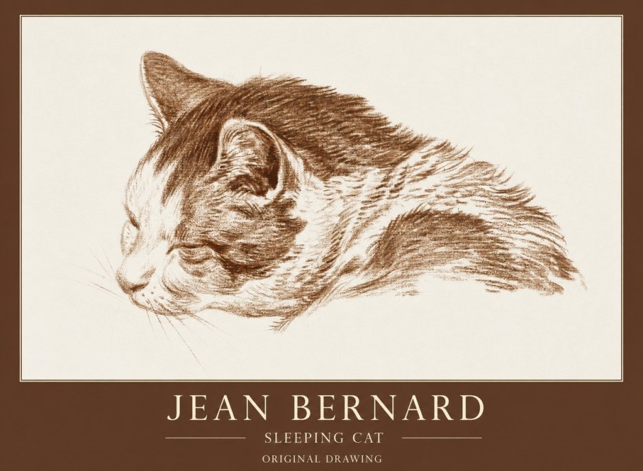 Jean Bernard Sleeping Cat II No1 - Plakat