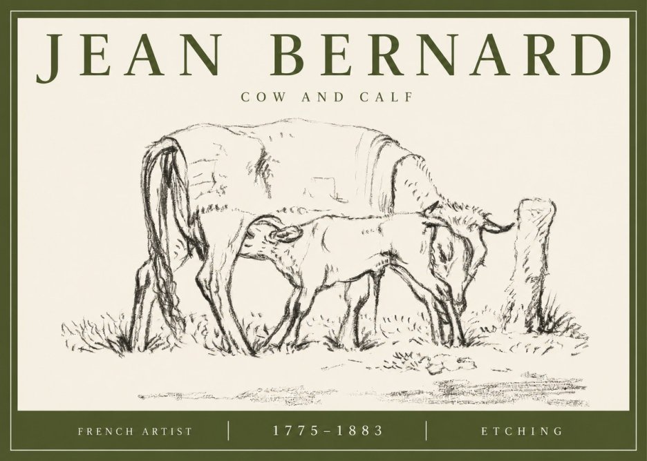 Jean Bernard Cow and Calf I No3 - Plakat