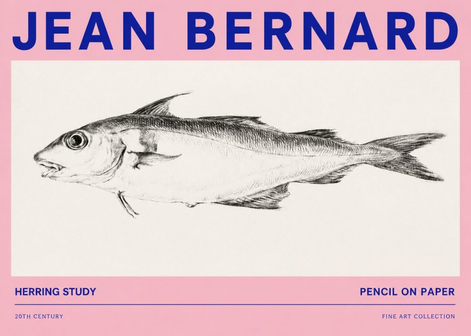 Jean Bernard Herring Study No3 - Plakat